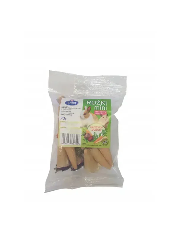 Gami przysmaki warzywne rożki mini dla gryzoni 12 szt 0,07 kg chomik królik
