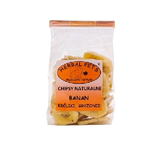 Herbal Pets Chipsy Naturalne Banan dla królika i gryzoni 75g